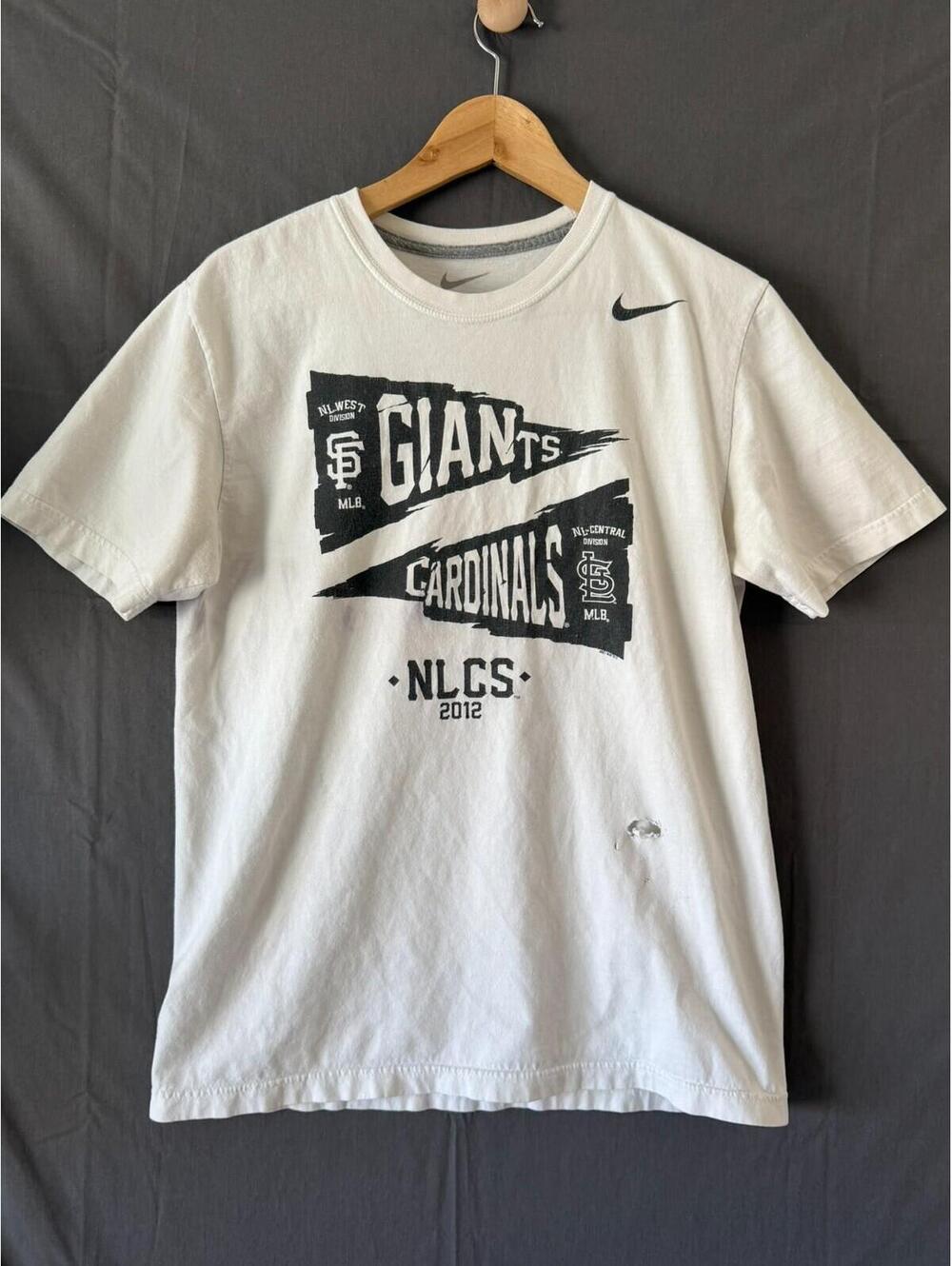 Nike MLB 2012 NLCS Giants vs Cardinals T‑Shirt Men’s M White Distressed Tee